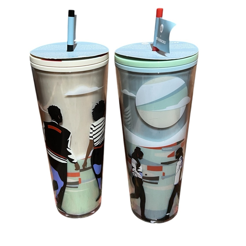 Starbucks Tumblers Damon Brown Collab Black History NWT Collectible set of two